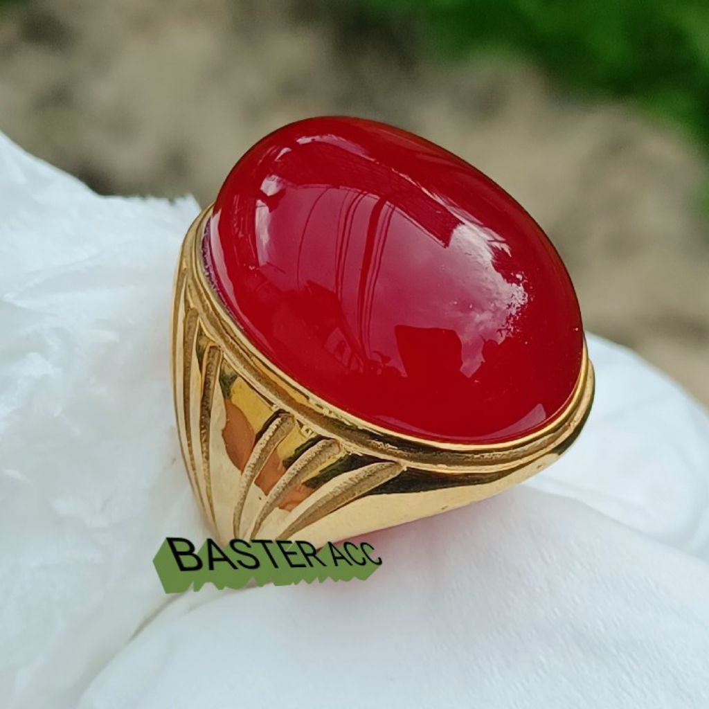 CINCIN BATU NATURAL CEMPAKA MERAH JUMBO