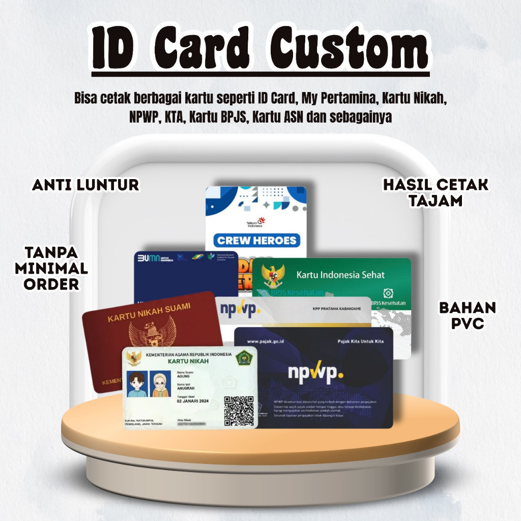 

Cetak ID Card PVC Custom Murah , Awet , Anti Luntur | Cetak Kartu Bahan PVC
