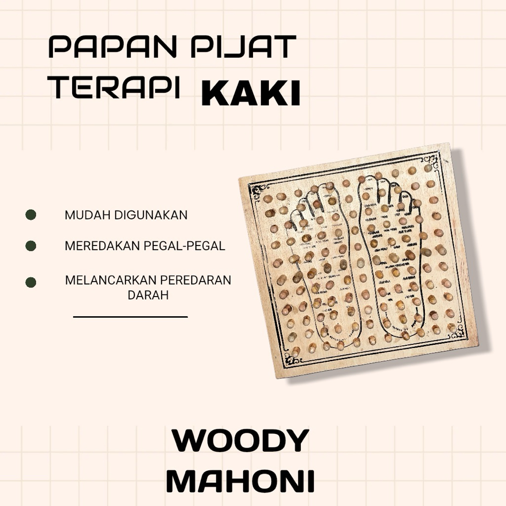 Papan Refleksi Kaki Papan Terapi Papan Pijat Kaki Kayu