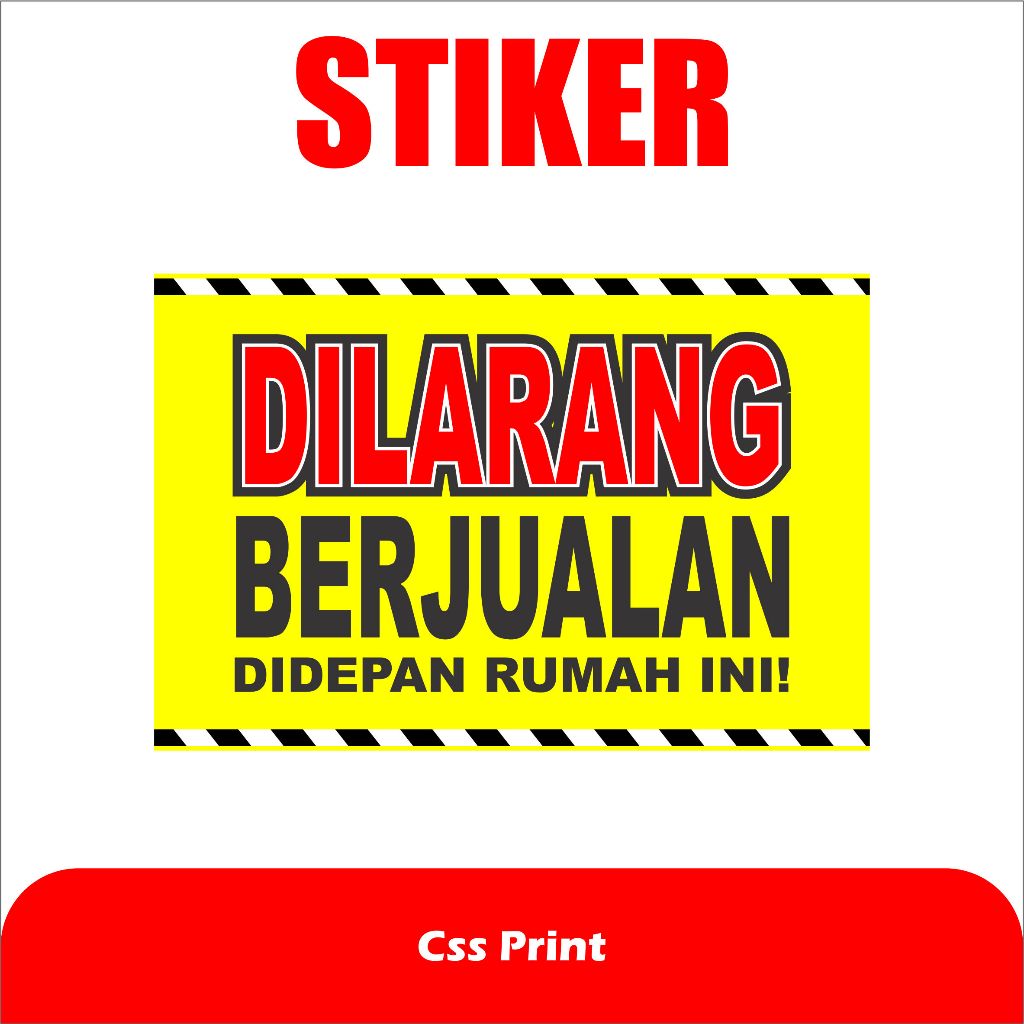 Stiker dilarang berjualan css print