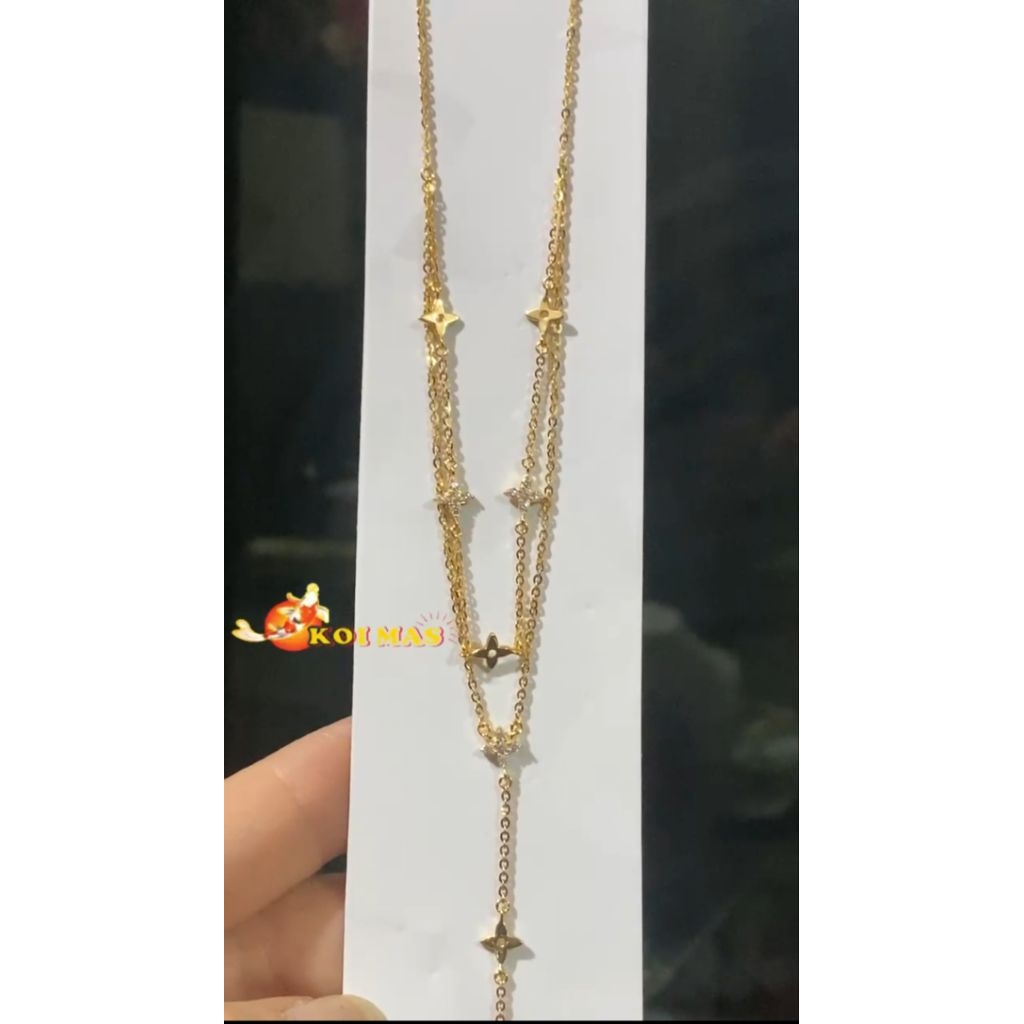 Kalung Emas Juntai 2 Layer