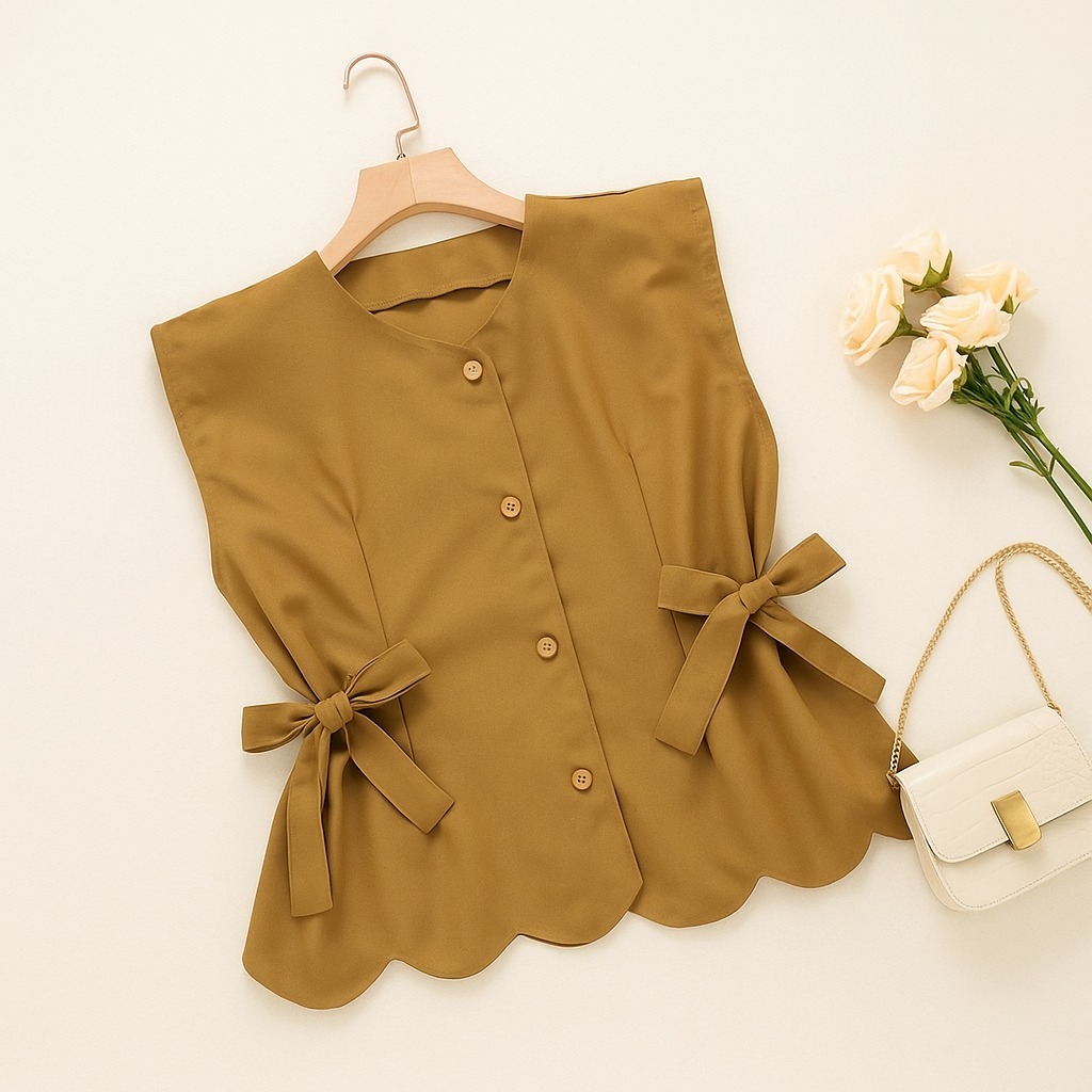 Moms_Syafa Vest Wanita Semiwoll Tali Samping / Vest Cherish / Rompi Wanita