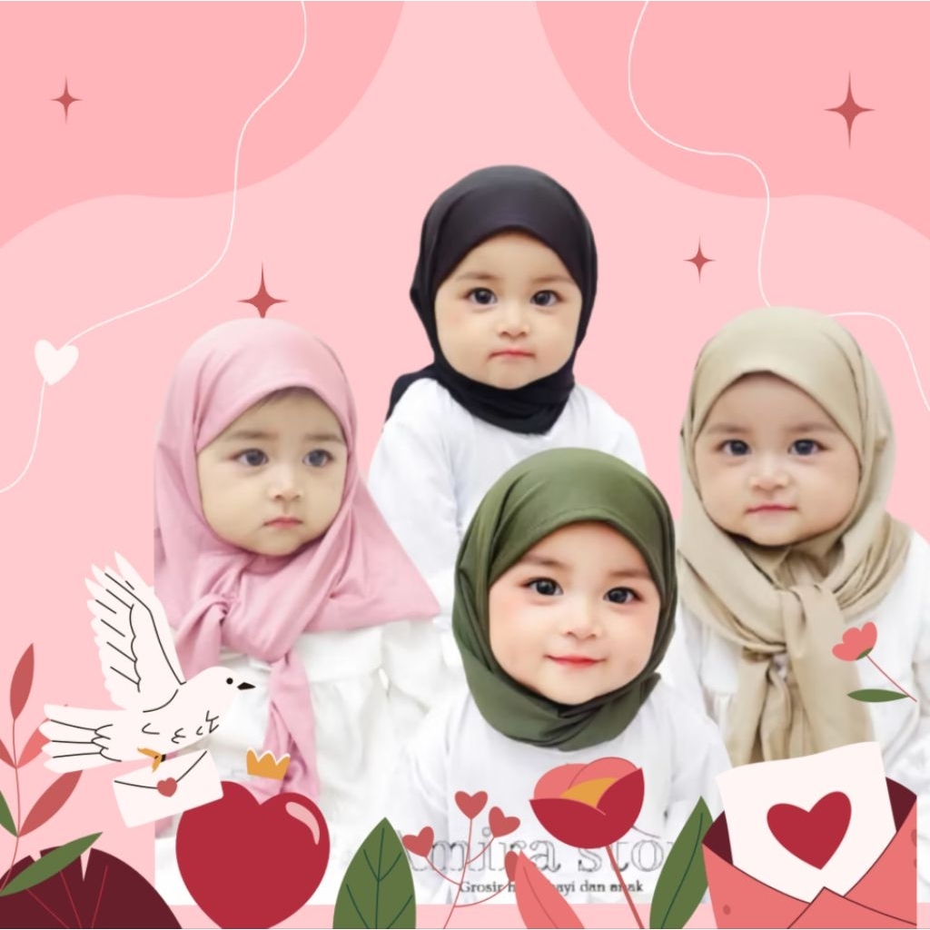 Hijab anak bayi 0 6 bulan 0 2 tahun Hijab Segitiga 3 B Kerudung bayi hijab bayi jilbab anak bayi jil