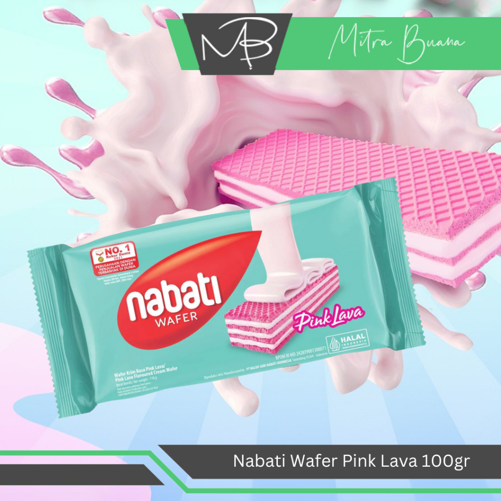 

NABATI Wafer Pink Lava 110 gr - Cemilan Manis Rasa Buah Beri Creamy Enak dan Murah