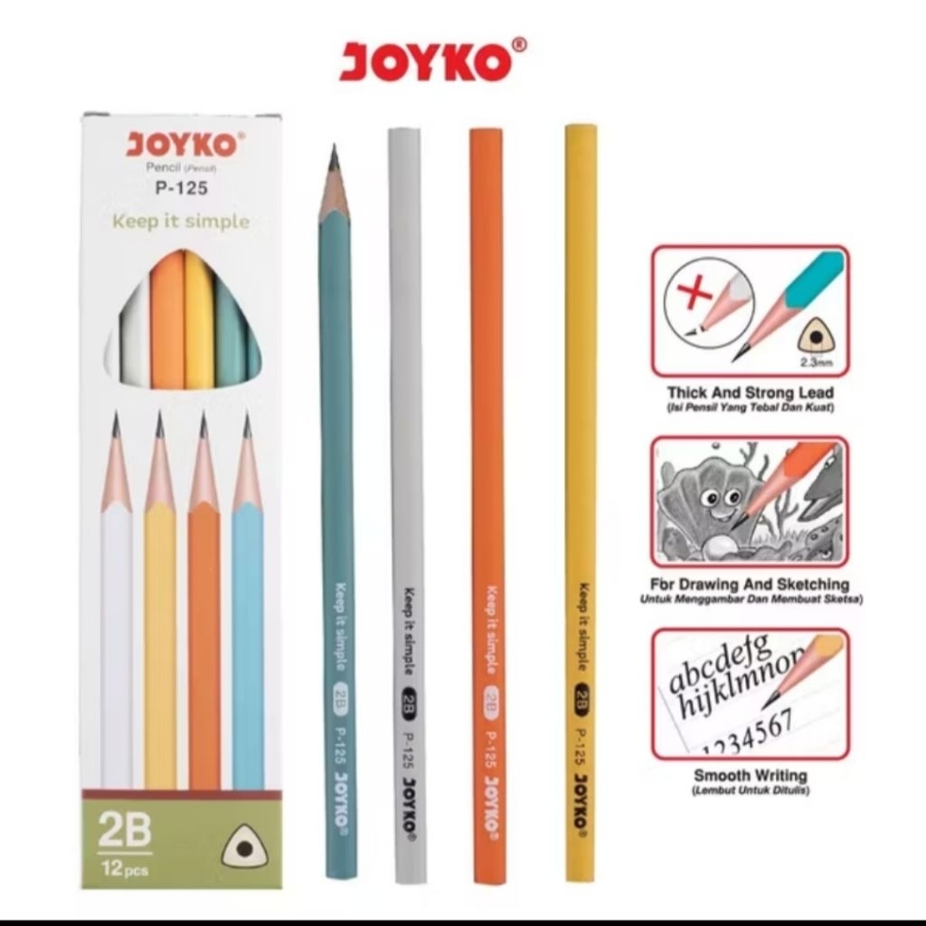 

pensil 2B Joyko p-125(isi 12pcs)