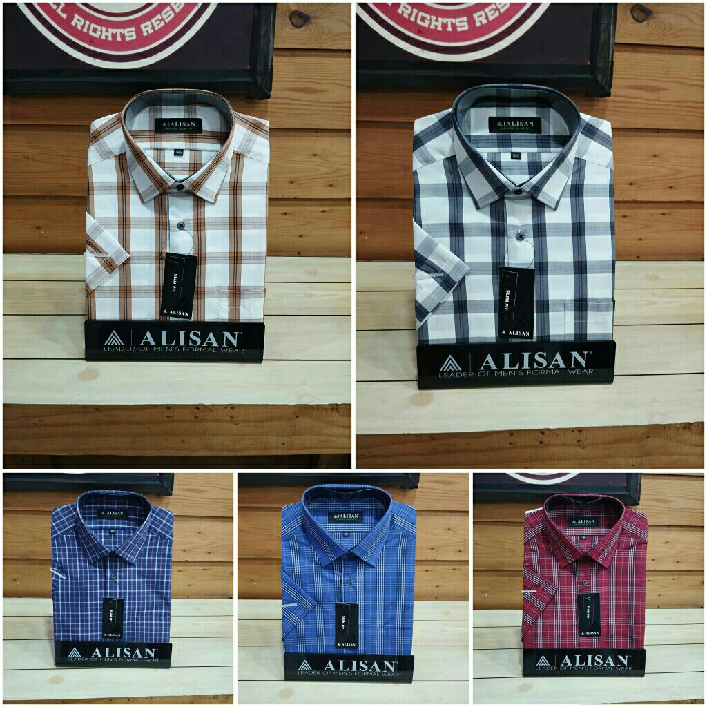 ALISAN PENDEK KOTAK | ALISAN ORIGINAL | KEMEJA PENDEK | SLIMFIT
