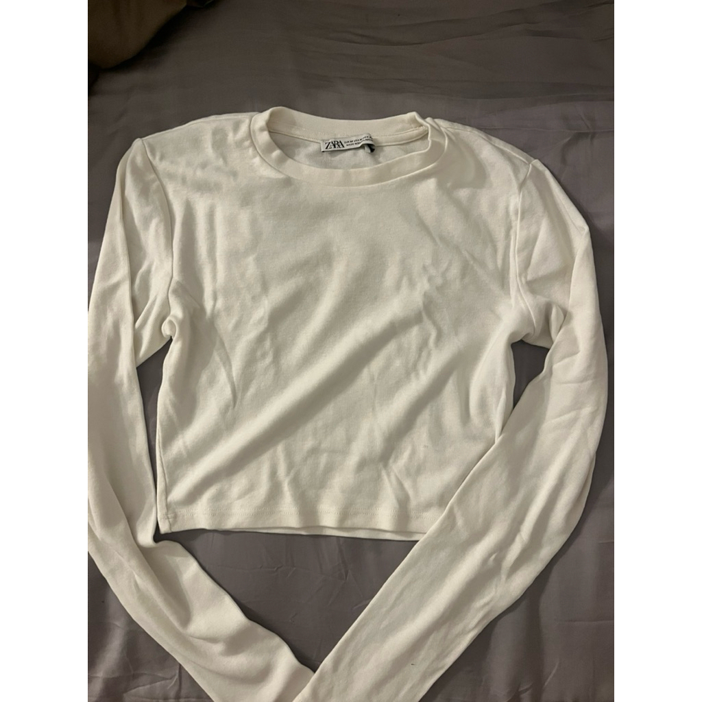 ZARA long sleeve crop top