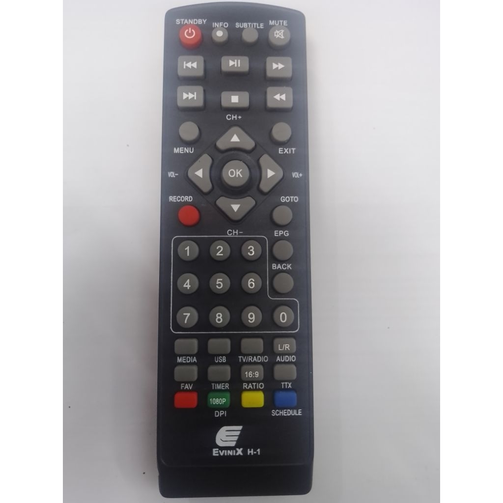 Remote EVINIX H-1 STB DVB T2 SET TOP BOX TV DIGITAL