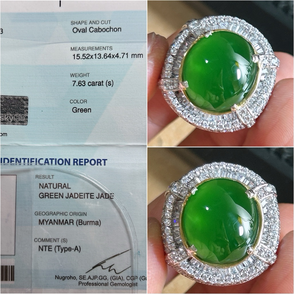 NATURAL JADEITE JADE / GIOK BURMA TYPE A (imperial green) SKY LAB 2