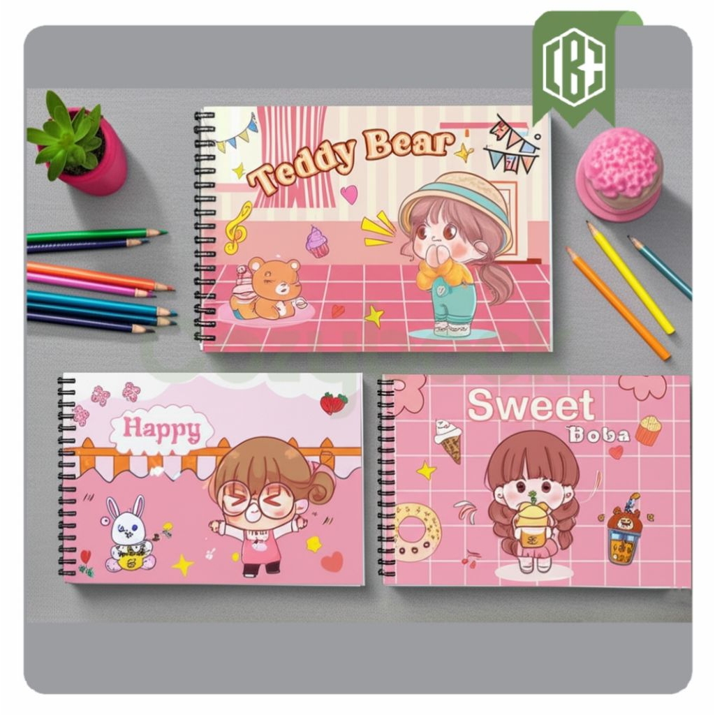 

Cozy Buku Gambar Anak Sketchbook A4 Drawing Book Lucu Jilid Spiral Kertas Tebal 30 Lembar