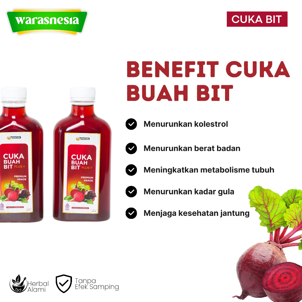 

(Paket 2 Botol) Cuka Bit Innature Solusi Penambah Darah Alami & Atasi Jantung Koroner