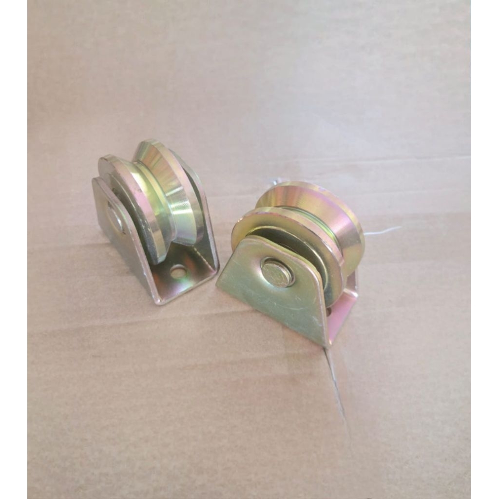 Roda Pagar Besi TEBAL Double Bearing 60.70mm Model U V - Roda Pagar Besi Pagar Rumah Dobel Bearing -