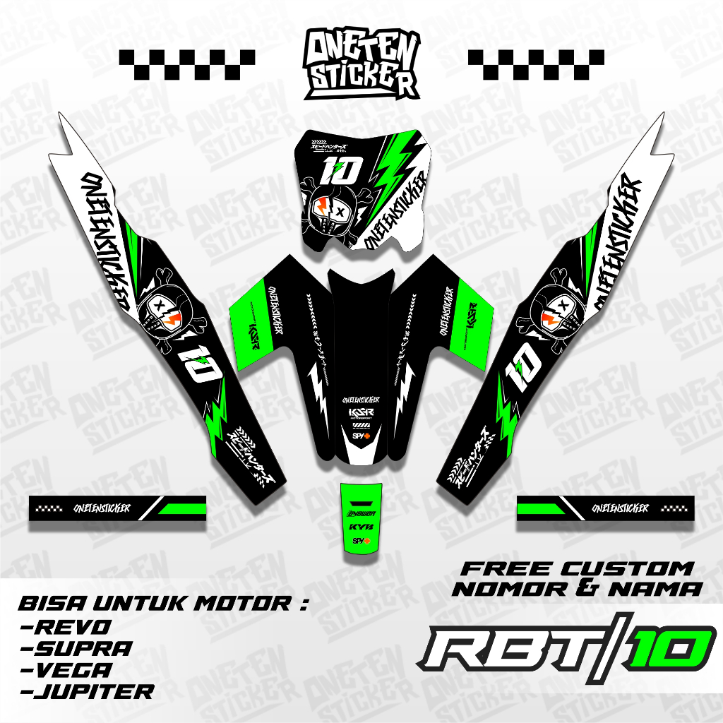 STICKER STRIPPING RBT VEGA R NEW SEMIFULL STICKER CUSTOM TRAIL MOTOR BEBEK RBT 10 | ONE TEN STICKER