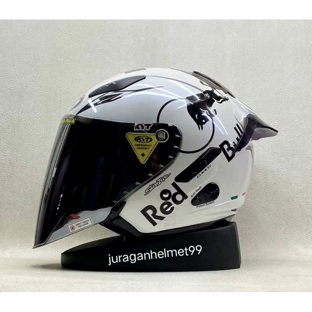 Helm Half face KYT Galaxy Paket Ganteng Red bull