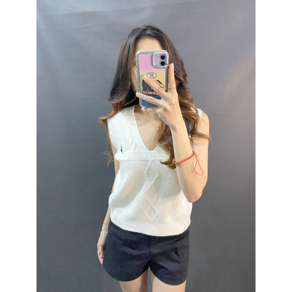 Vest Rajut Polo - Vest Polo - Atasan Wanita - Vest Knit Polo