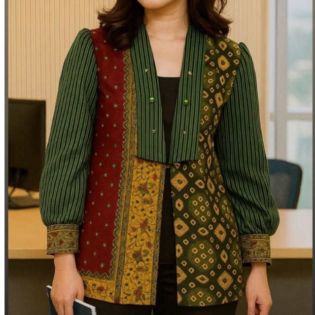 blazer jumputan lurik batik jufri