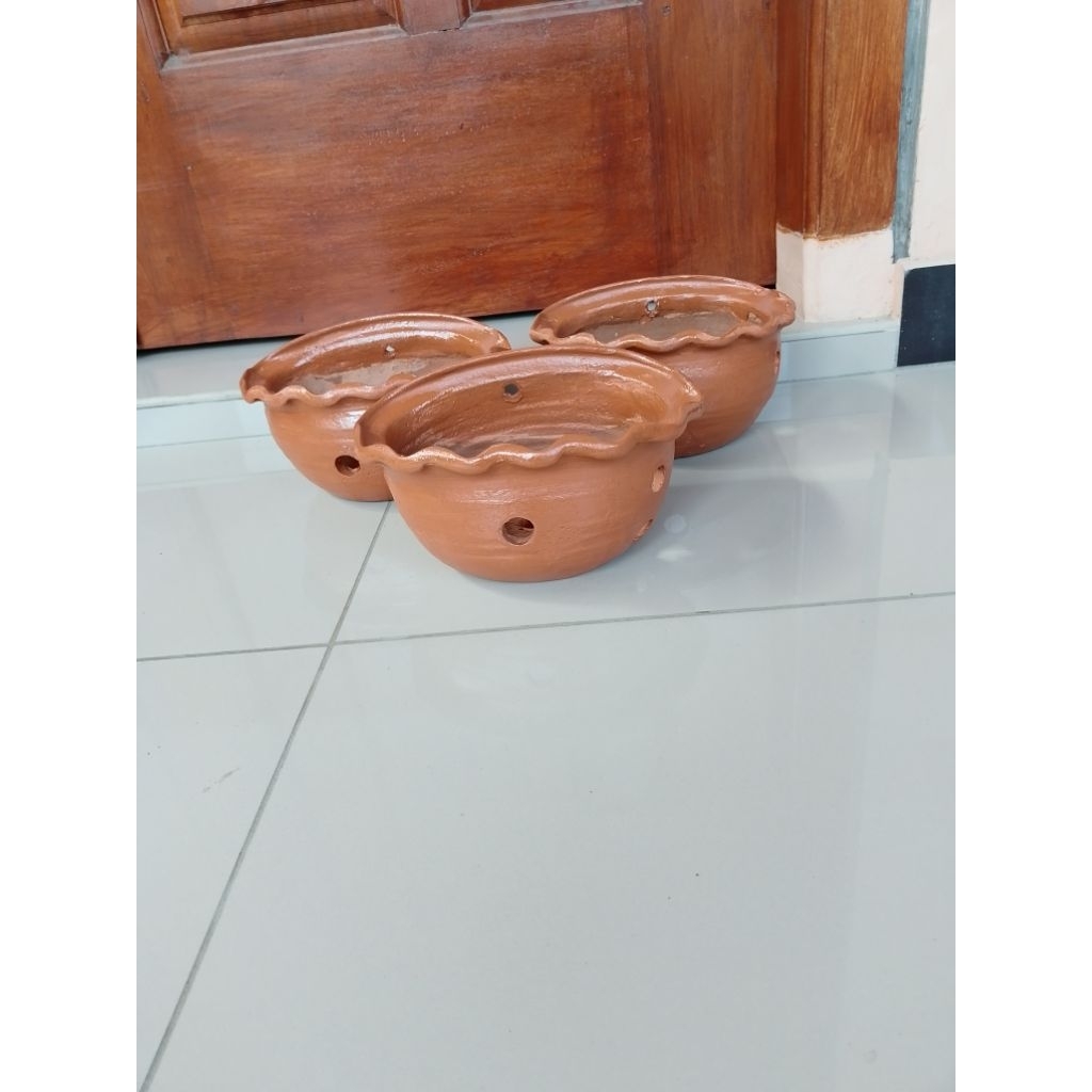 pot tanah liat anggrek tempel pot tempel tanah liat