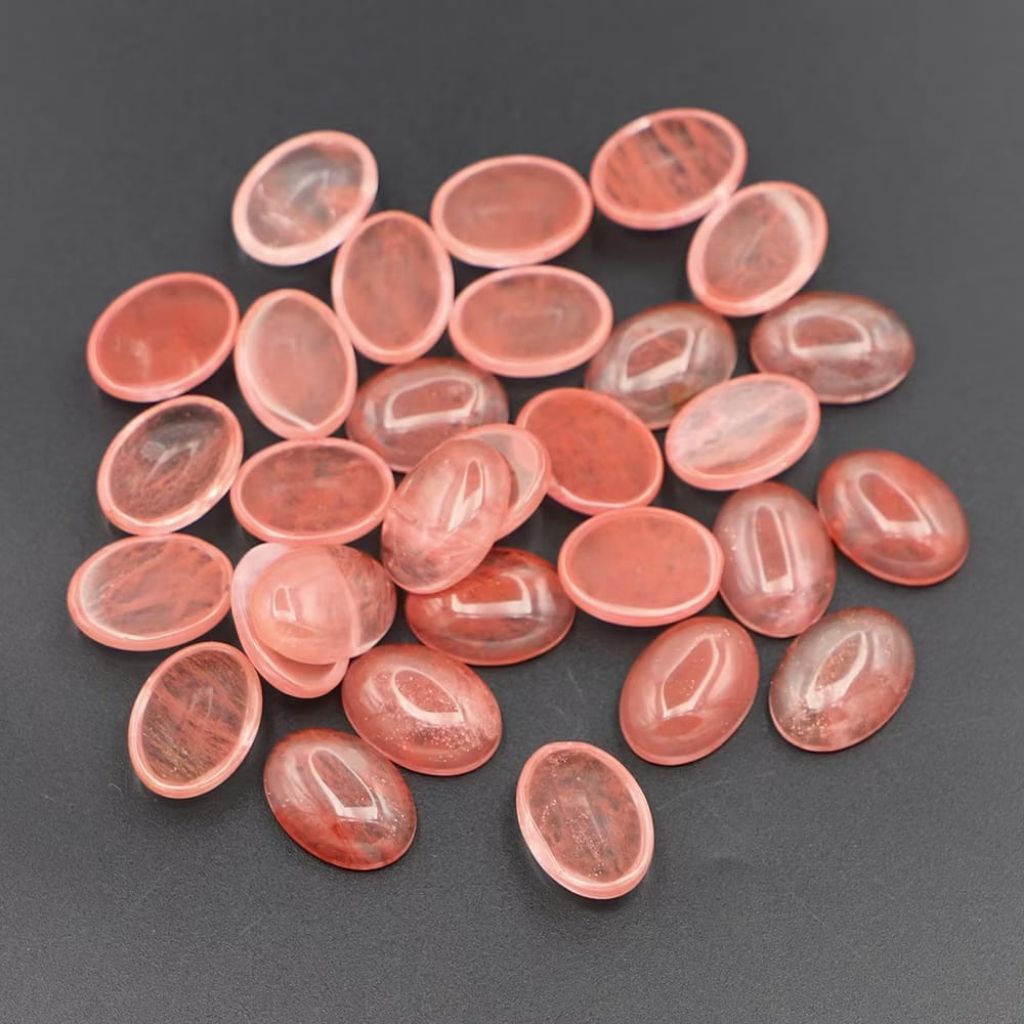 batu akik lepasan natural rutilated quartz kecubung rambut merah/cendana merah