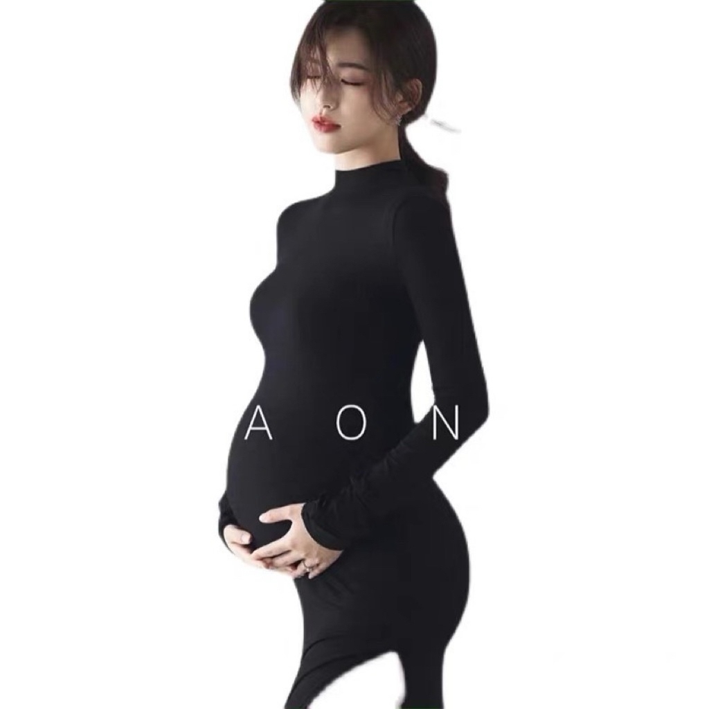 Maternity gown for photoshoot/Dress baju hamil Turtleneck dan Boy Turtleneck couple