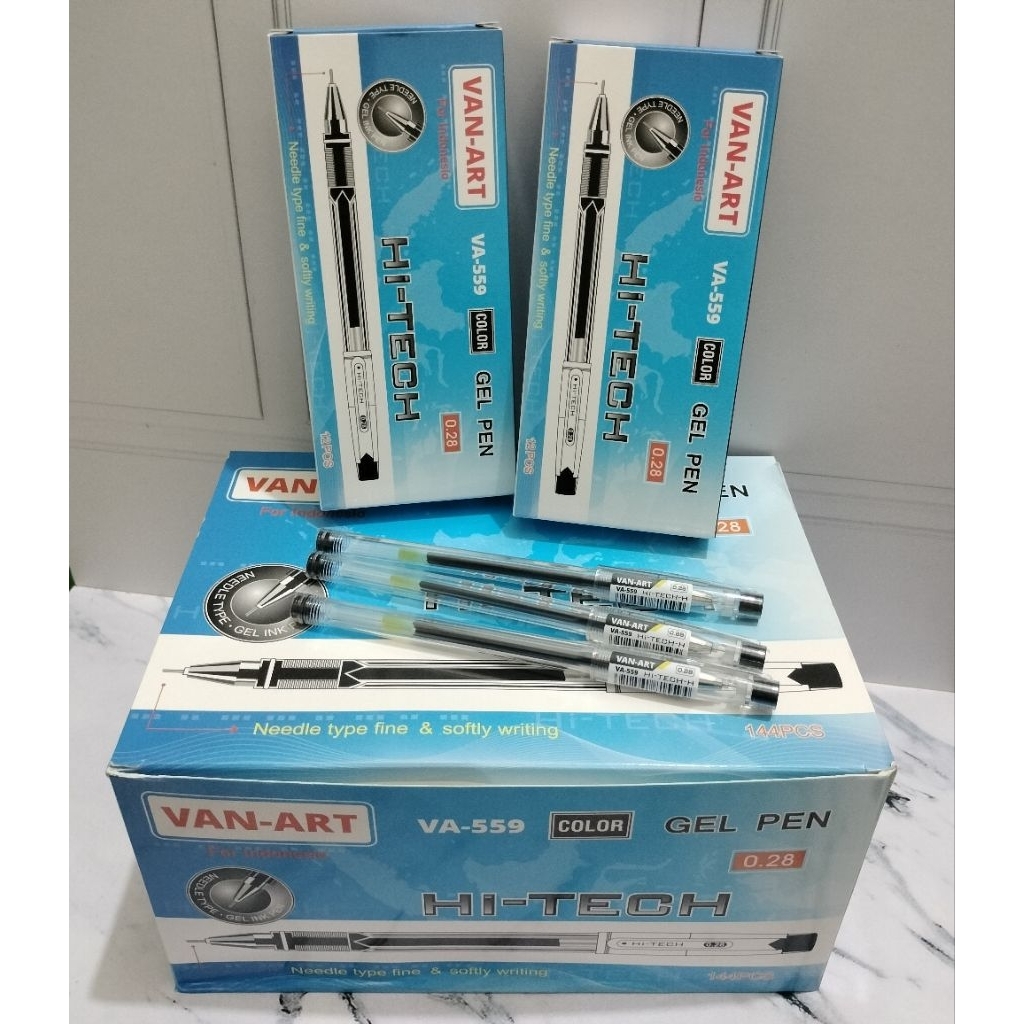 

Bolpen Hi tech Hitam V-559 ( 1 kotak isi 12 pcs)/ gel pen 0.28