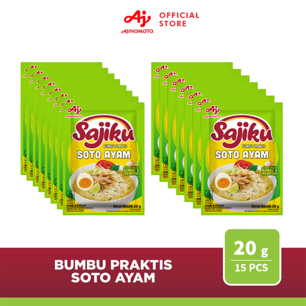

Sajiku® Bumbu Praktis Soto Ayam 20gr (15 pcs)