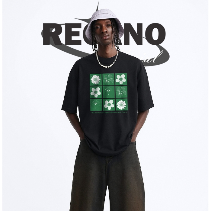 RECANO Regular fit t shirt | Baju Cotton Combed 24s | Flower