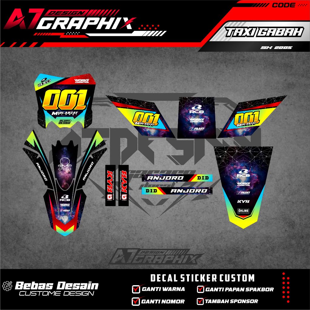 DECAL TAXI GABAH - DECAL MOTOR GABAH FREE CUSTOM DESIGN / MOTOR TAKSI GABAH