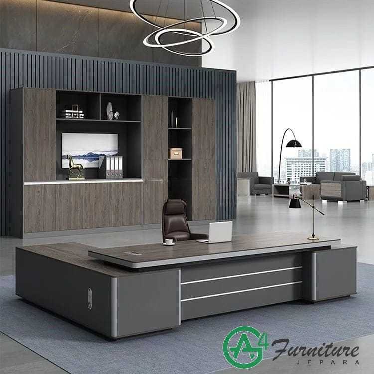 Meja Kantor Eksekutif L Shape Minimalis