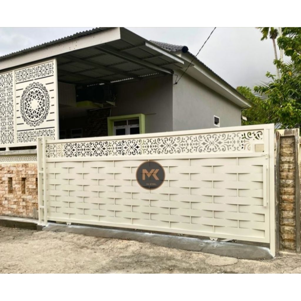 pagar besi plat anyam galvanis/pagar rumah minimalis modern