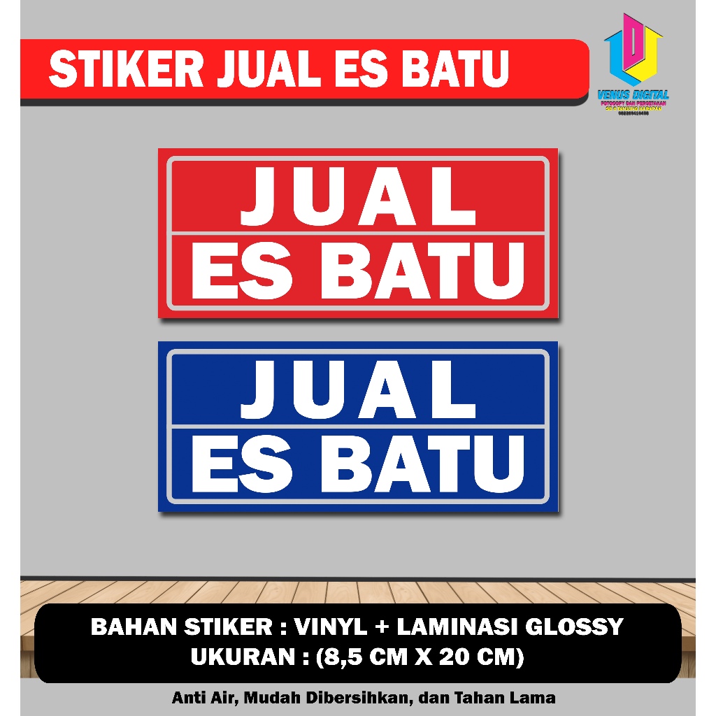 

STIKER JUAL ES BATU + LAMINASI GLOSSY