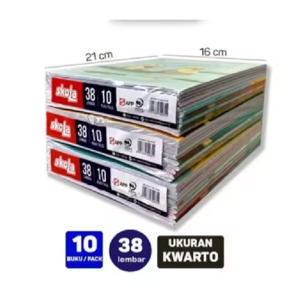 

BUKU TULIS 38 LEMBAR SKOLA SiDU SINAR DUNIA (2 PACK 20 BUKU)