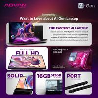 ADVAN AI Gen Ryzen 7 8845HS AMD Ryzen AI 14" FHD IPS 16GB/512GB Laptop Notebook Free Windows 11 Upgr