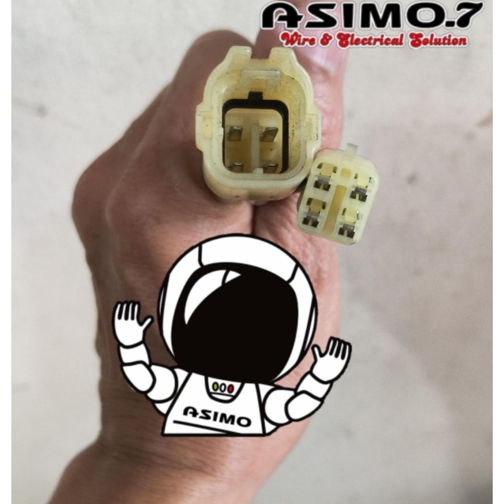 Soket socket konektor fuelpump o2 headlight oxygen tangki male pin 4 kabel original kawasaki fi Ninj