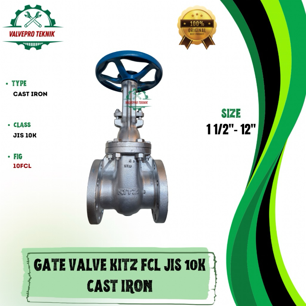 GATE VALVE FCL KITZ 5” INCH JIS 10K CAST IRON ORIGINAL