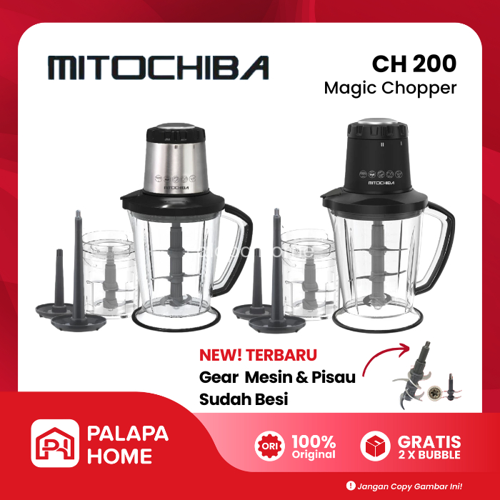NEW Mitochiba Chopper CH 200 2 Liter Blender Daging Mito CH200 Coper Bumbu Triple Blade Food