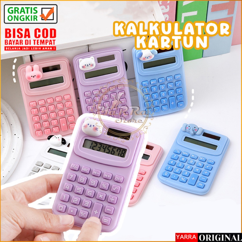

Kalkulator Mini Portable Aksen Kartun Lucu Mini Pocket 8 Digit Perlengkapan Siswa Sekolah