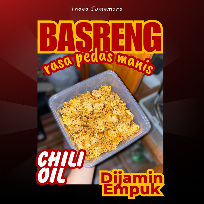 

Basreng Renyah Empuk Chili Oil INEEDSOMEMORE - Basreng Pipih Pedas Manis Premium