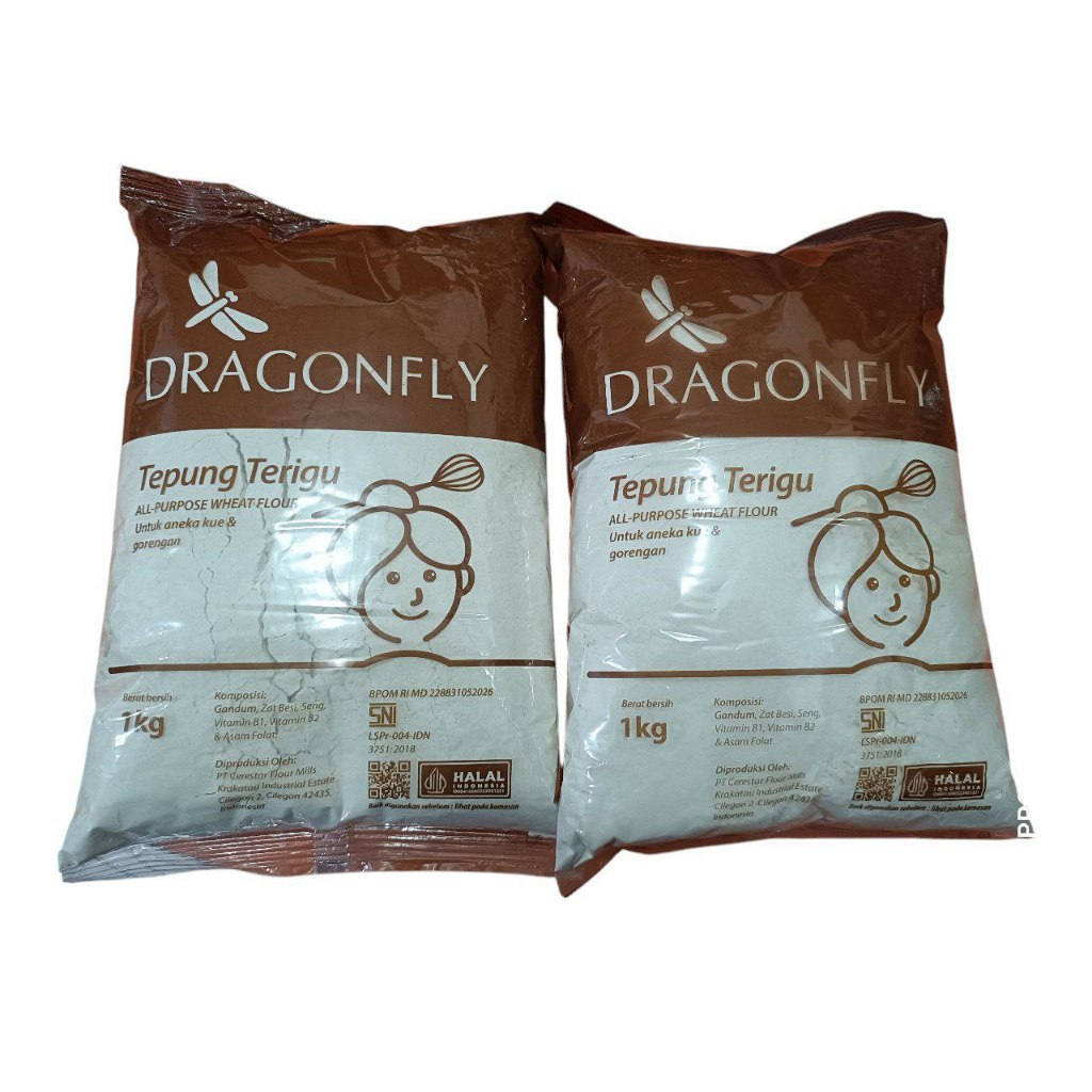 

TEPUNG TERIGU DRAGONFLY 1 KG/ SANIA TEPUNG BERAS 500 GR