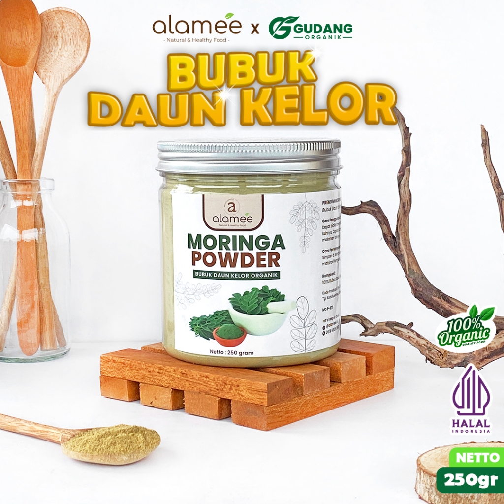 

ALAMEE Bubuk Minuman Daun Kelor Moringa Powder Serbuk Daun Kelor Herbal Tanpa Gula 250gr