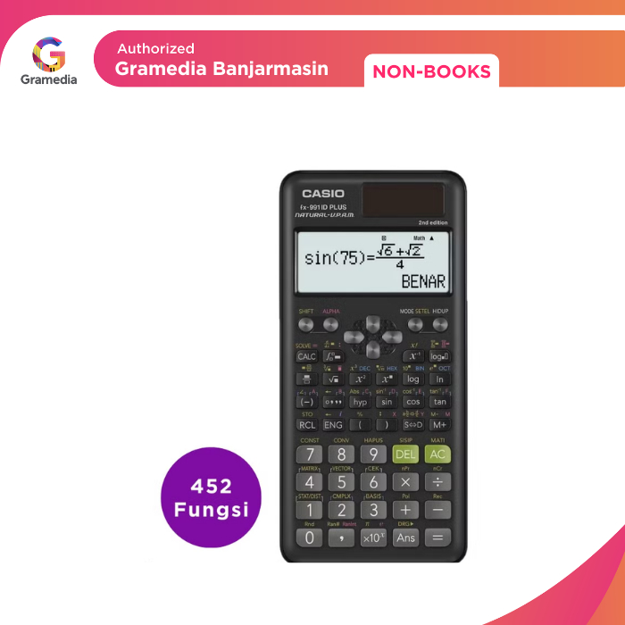 

Gramedia Banjarmasin - Calculator Casio Cal Scientific Fx-991Idplus, 552 Fungsi