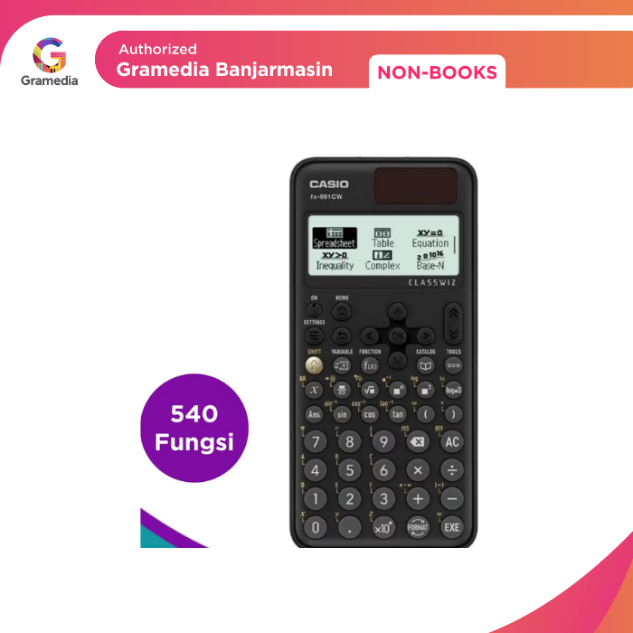 

Gramedia Banjarmasin - Calculator Casio Cal Scientific Fx-991Iex (Black), 552 Fungsi