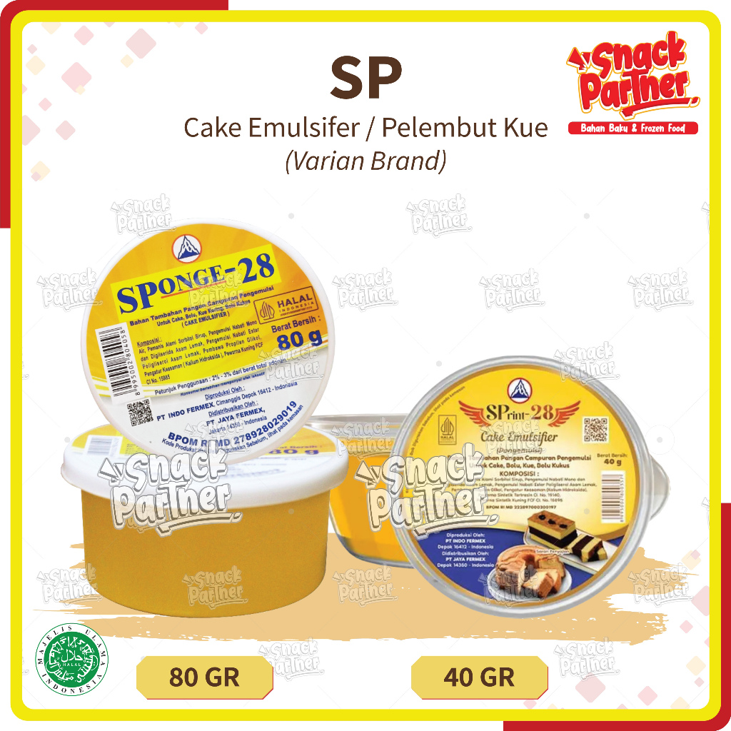 

SPONGE-28 (SP 28) 80 GR / SPRINT-28 40 GR - Cake Emulsifier - Pelembut / Pengembang Cake Roti Bolu Kue Kering Bolu Kukus