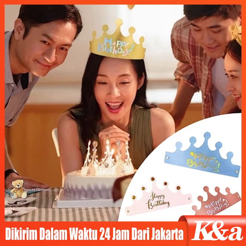 5PCS Topi Ulang Tahun Mahkota / Topi Ultah Mahkota / Topi Mahkota Ulang Tahun / Topi Mahkota Kertas