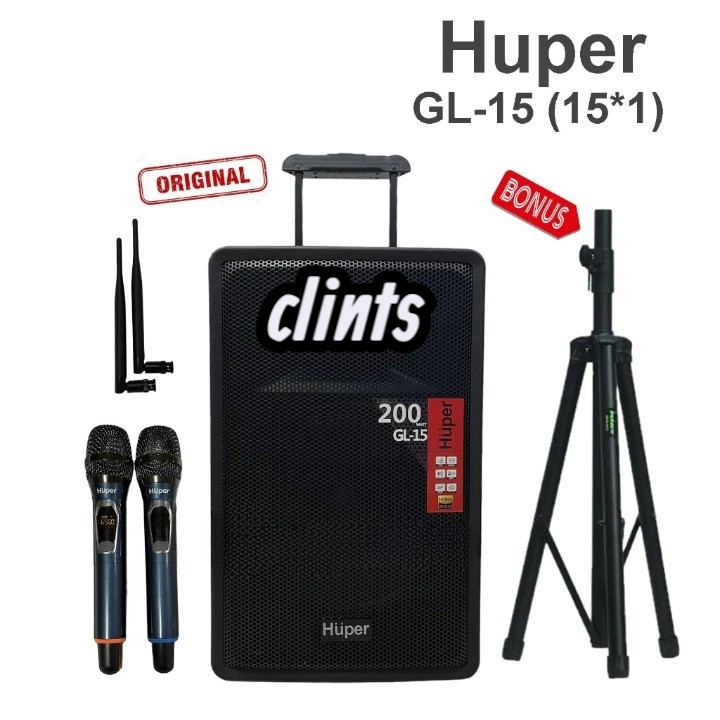 HUPER GL-15 Speaker Portable 15'' Original Garansi