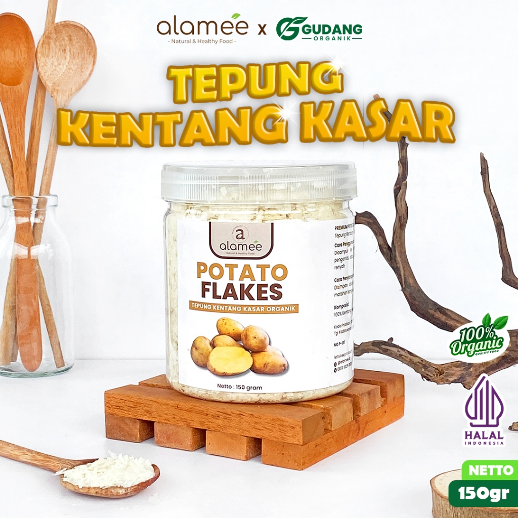 

ALAMEE Tepung Kentang Serpih Potato Flakes Premium Tepung Kentang Kasar PREMIUM 150gr