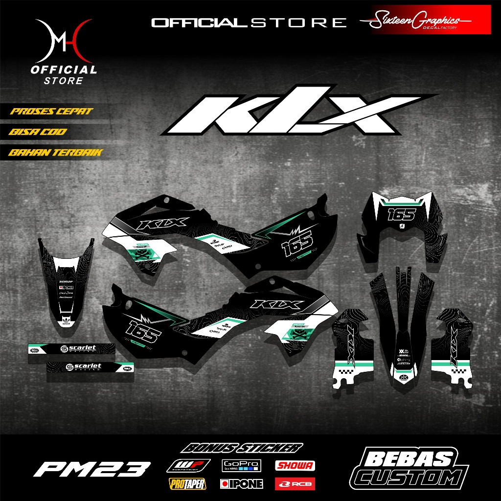 Decal klx 150 sm custom super glosy / decal super glosy klx / decal klx bebas custom
