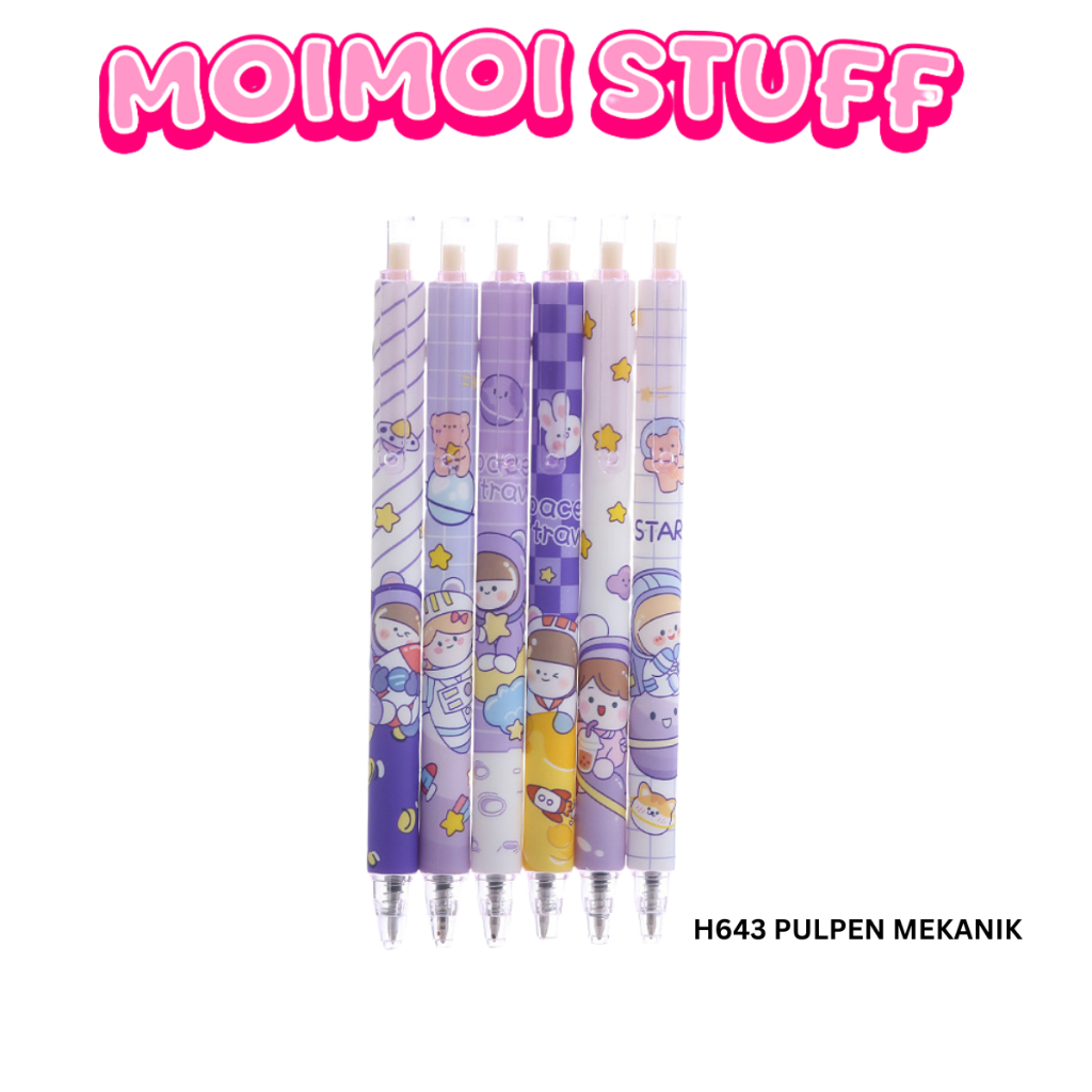 

MM - PULPEN SET KARAKTER LUCU H643 PULPEN MEKANIK ISI 6PCS BOLPOIN GEL