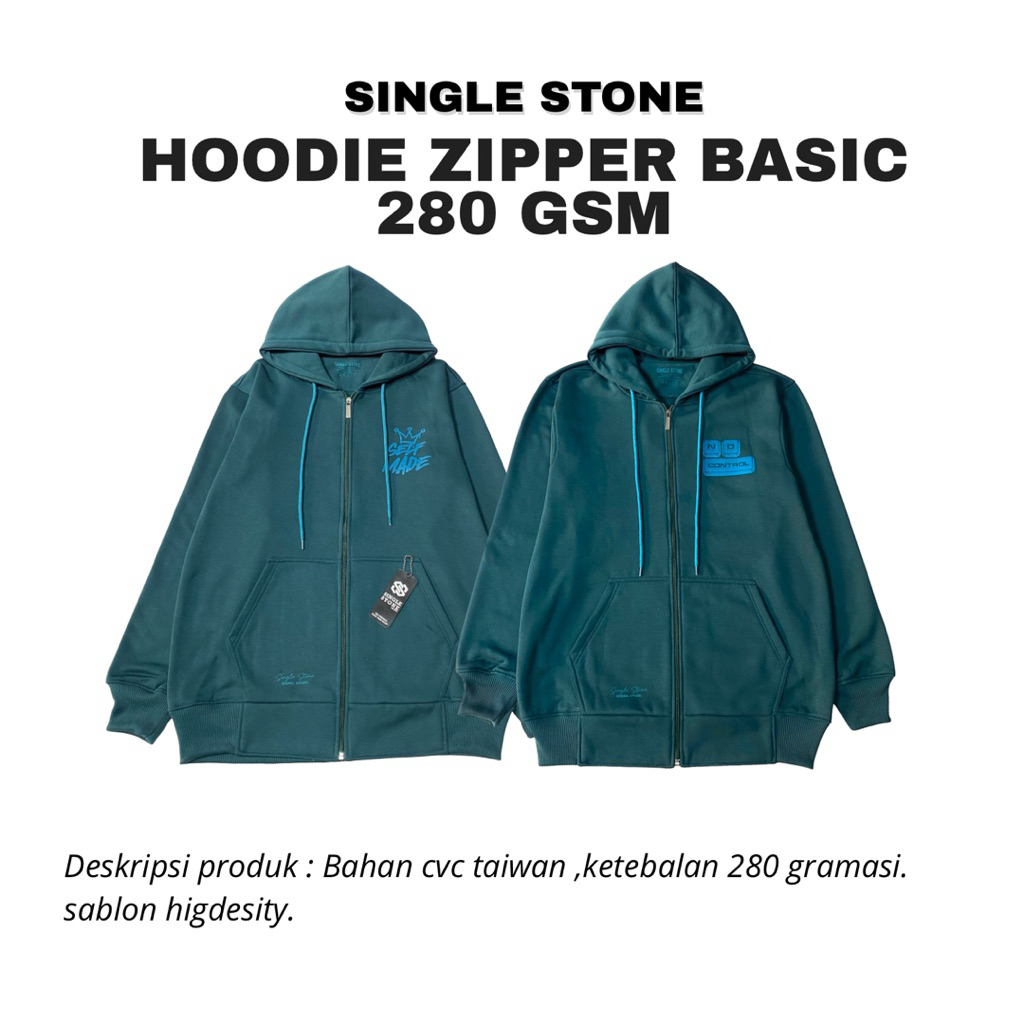 TERLARIS HOODIE ZIPPER 280GSM - Hoodie zipper singlestone -  Hoodie zipper pria - Hoodie zipper wani