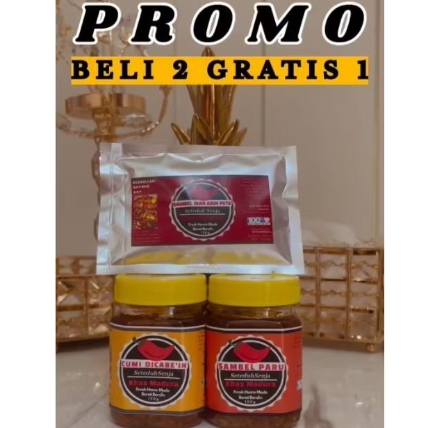 

(BELI 2 GRATIS 1) Sambal Baby Cumi Pete Khas MADURA by Sambel Senja