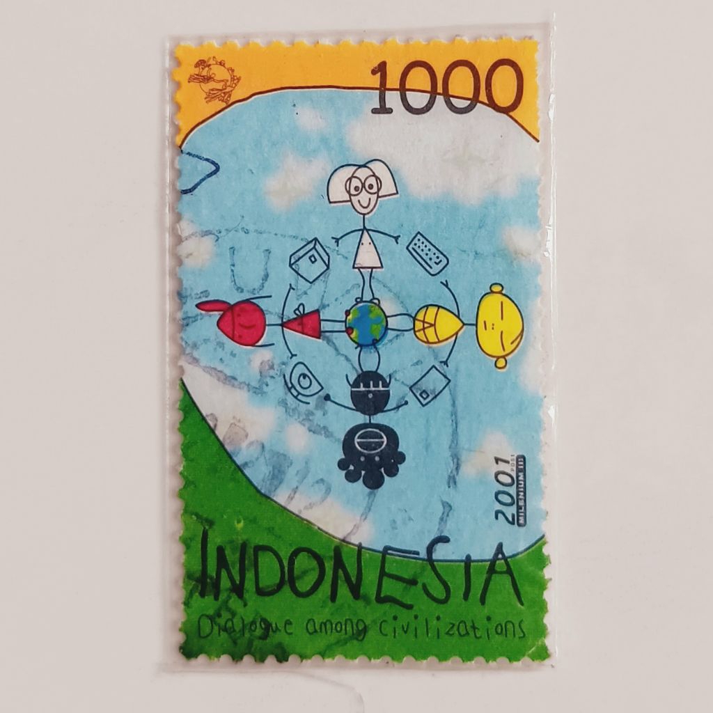 

(AF) Perangko Indonesia 2001 Hari Pos Sedunia Single Set Used